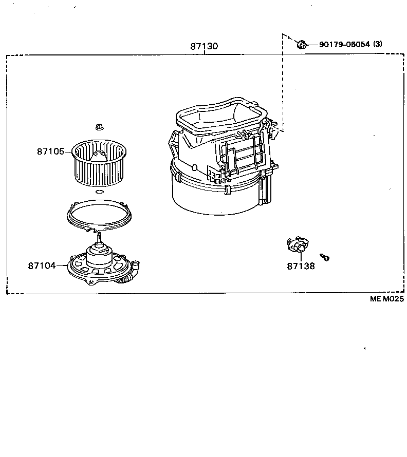 87130-22150 BLOWER ASSY, HEATER, FRONT product image