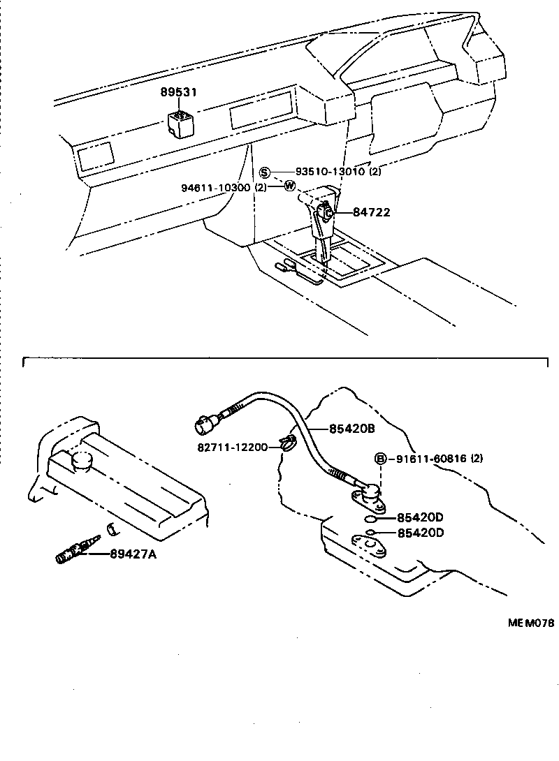 84722-22130-B0 SWITCH, TRANSMISSION CONTROL product image