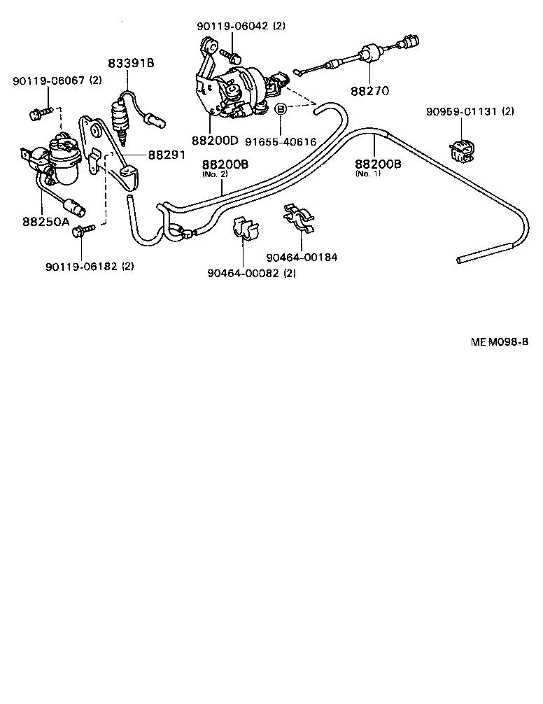 88283-22170 HOSE, CRUISE CONTROL VACUUM product image