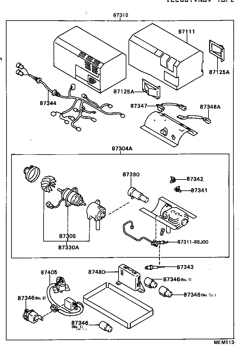 87126-95D00 CLAMP, HEATER CONTROL product image