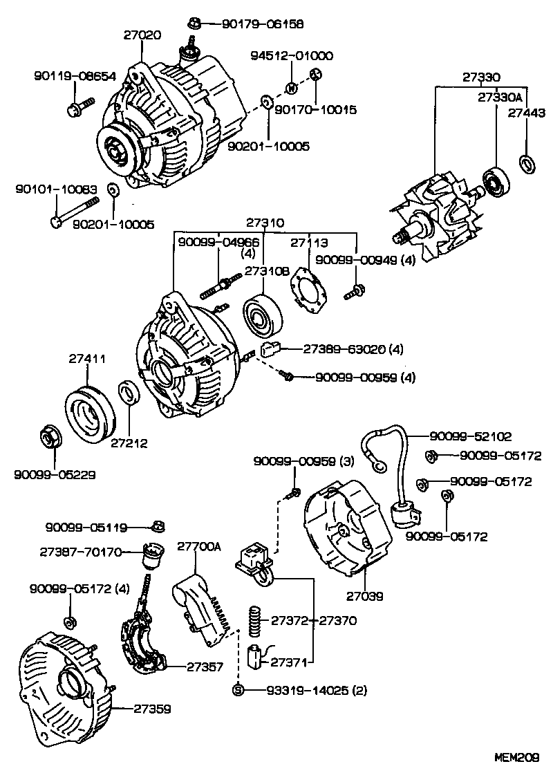 27060-35110 ALTERNATOR ASSY product image