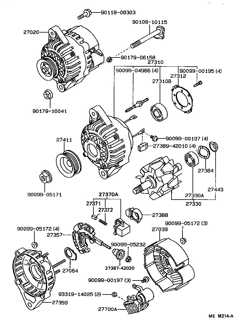 27060-16190 ALTERNATOR ASSY product image