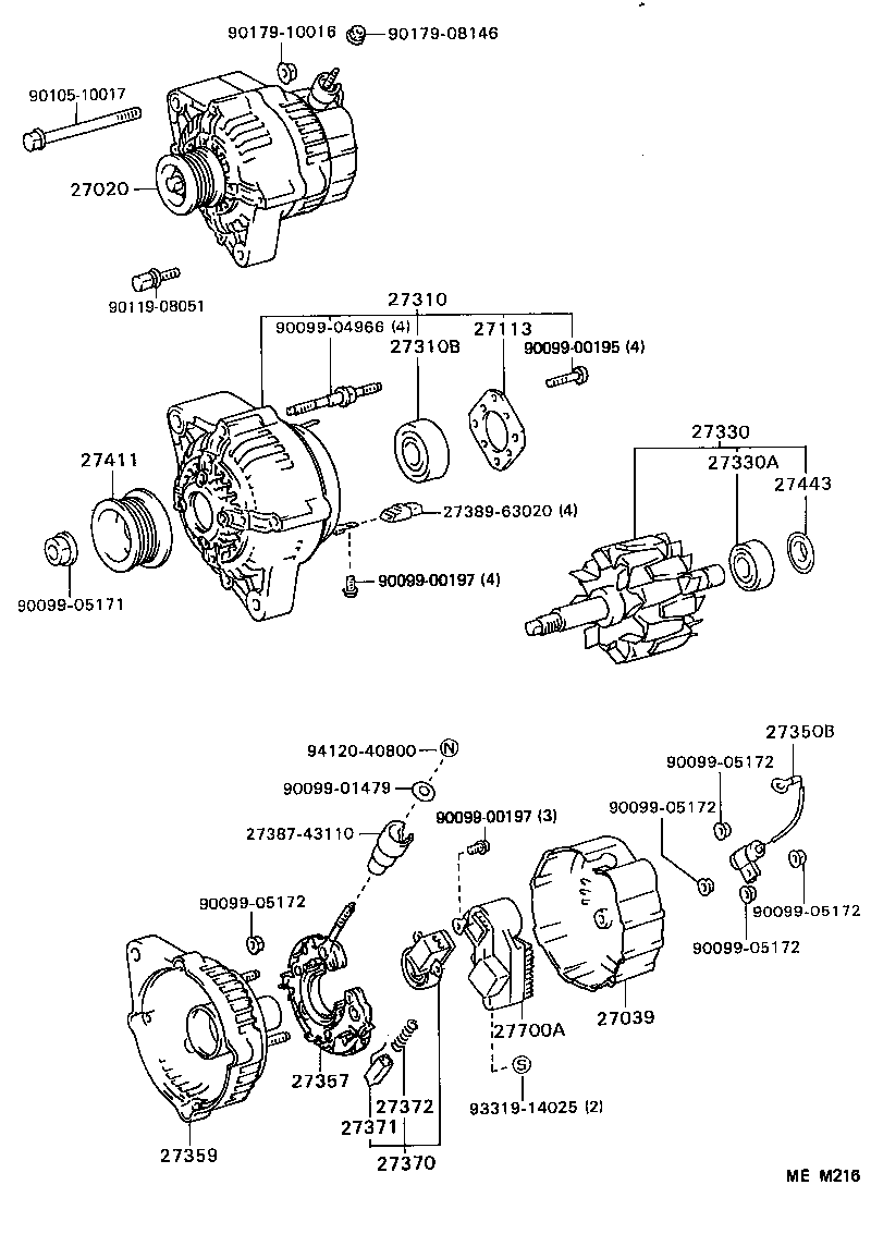 27060-43140 ALTERNATOR ASSY product image