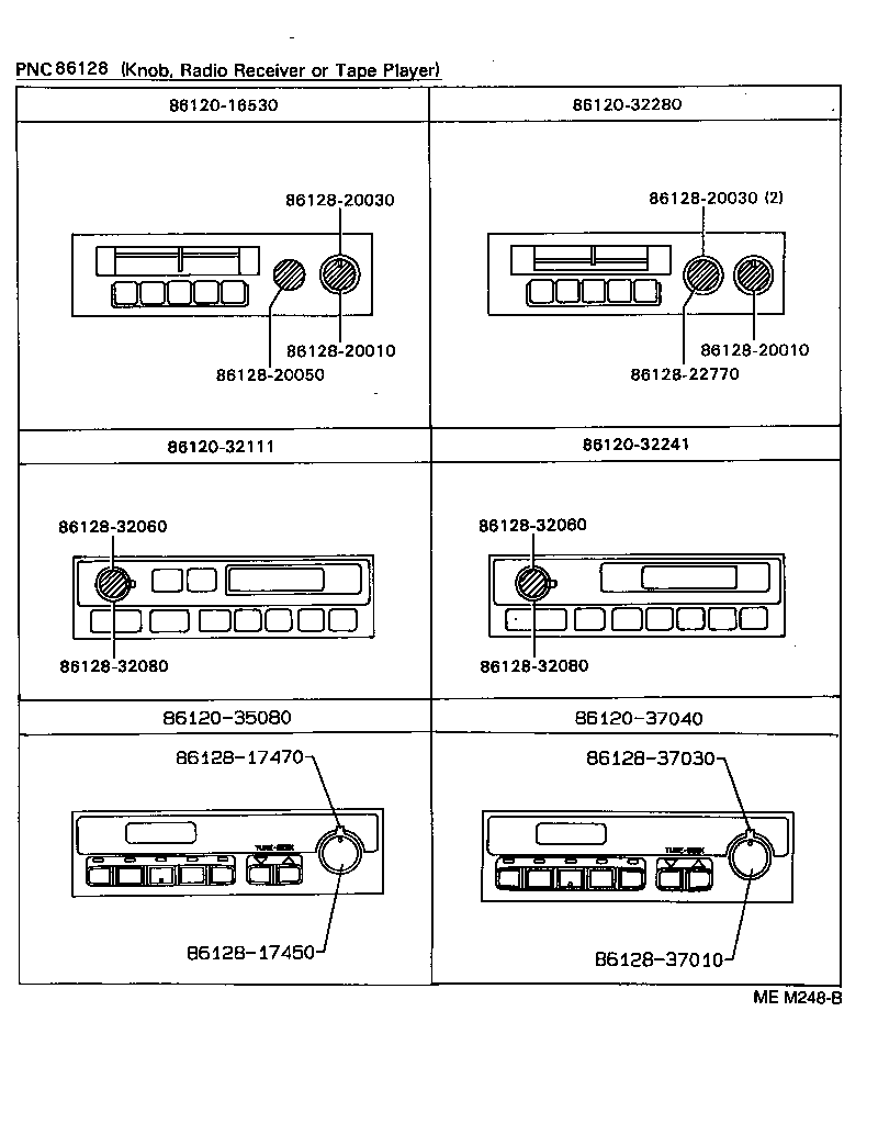 86128-37010 KNOB, RADIO RECEIVER product image