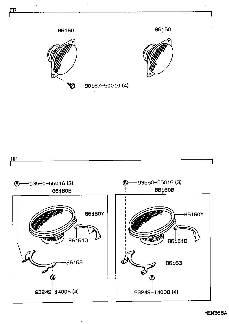86160-12310 SPEAKER ASSY, REAR NO.2 product image