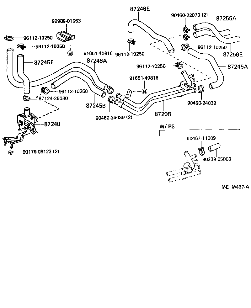 87208-95754 PIPE, HEATER WATER OUTLET, A product image