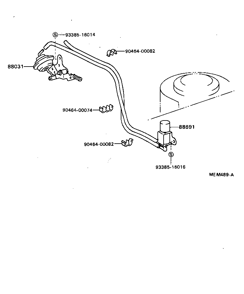 88807-22311 HOSE, VACUUM, NO.1 (FOR HEATER OR AIR CONDITIONER) product image