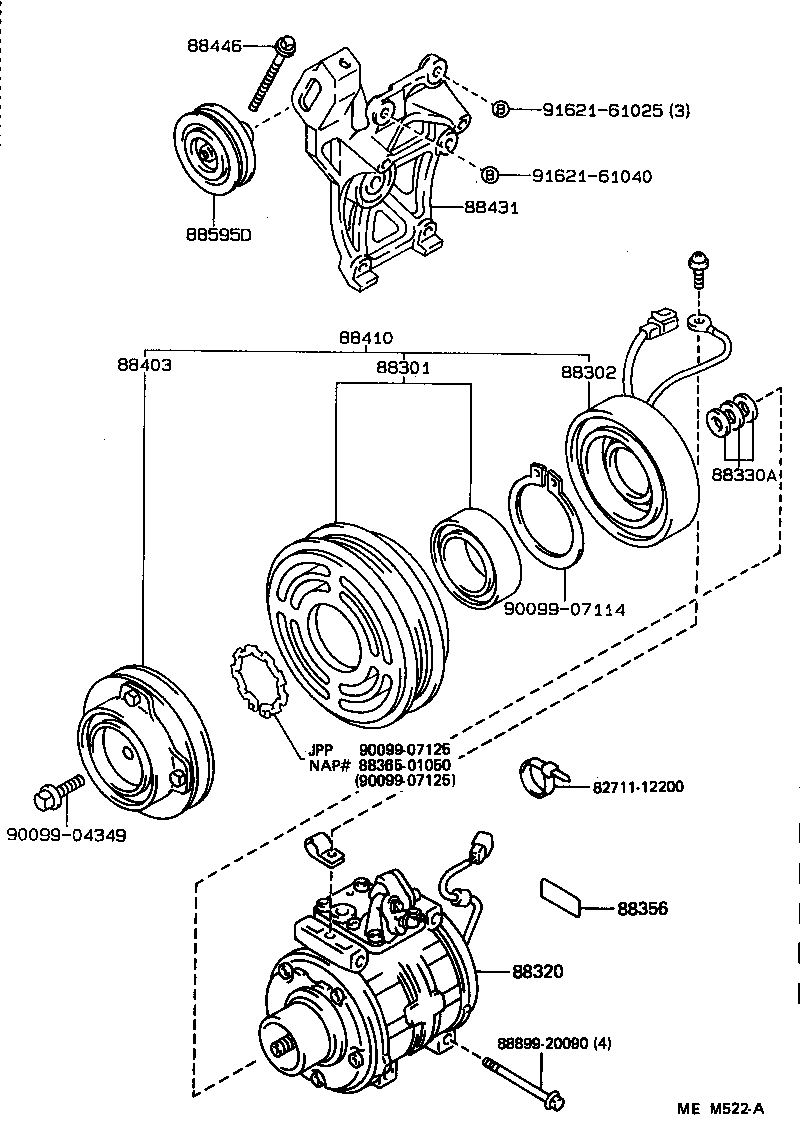 Toyota 88328-01010 PIN, COMPRESSOR