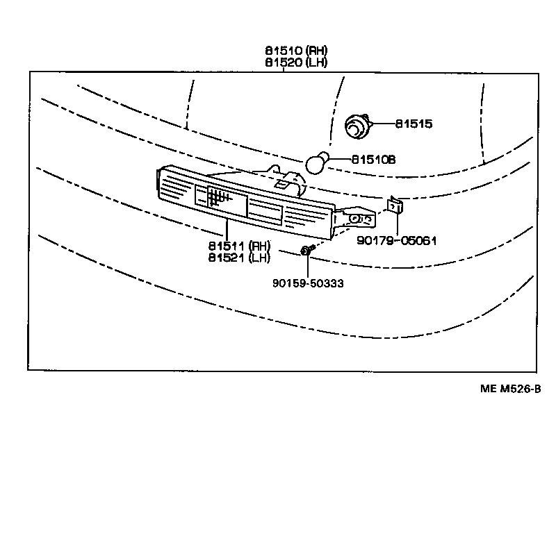 Toyota 81520-59015 LAMP ASSY, FRONT TURN SIGNAL, LH