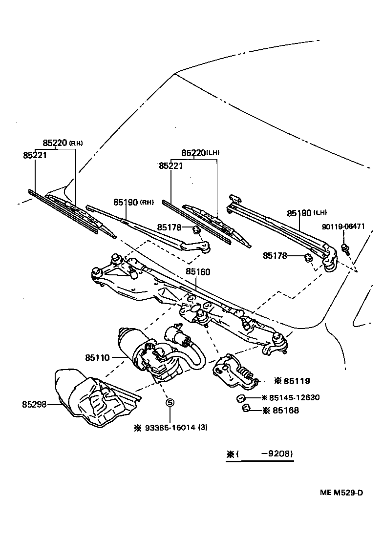 Toyota 85110-50050 MOTOR ASSY, WINDSHIELD WIPER