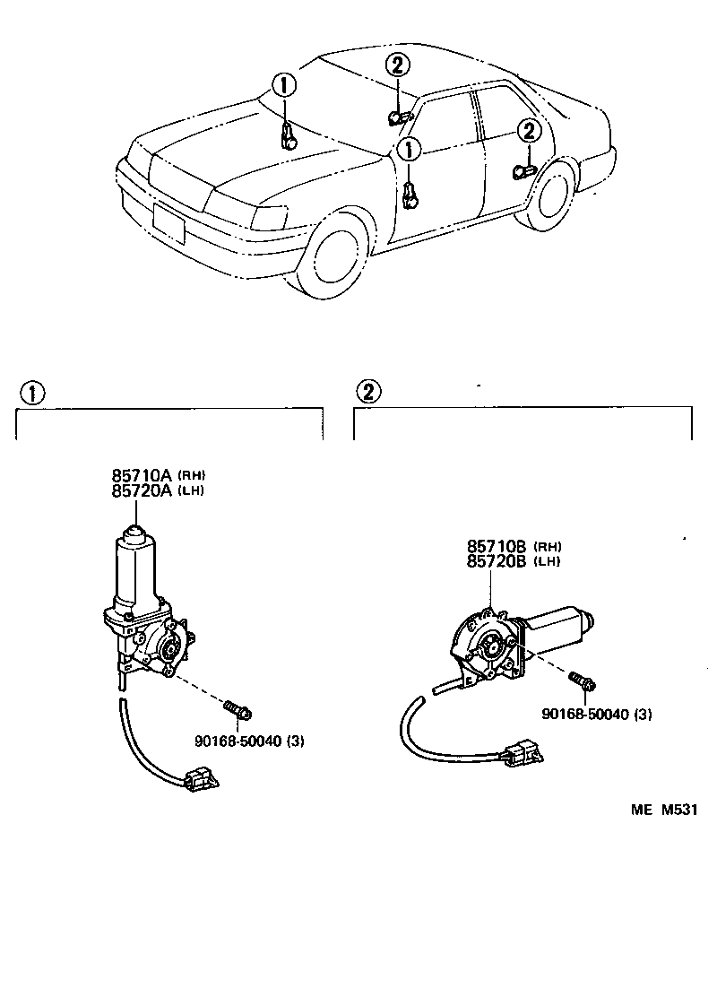 85710-50030 MOTOR ASSY, POWER WINDOW REGULATOR, FRONT RH product image