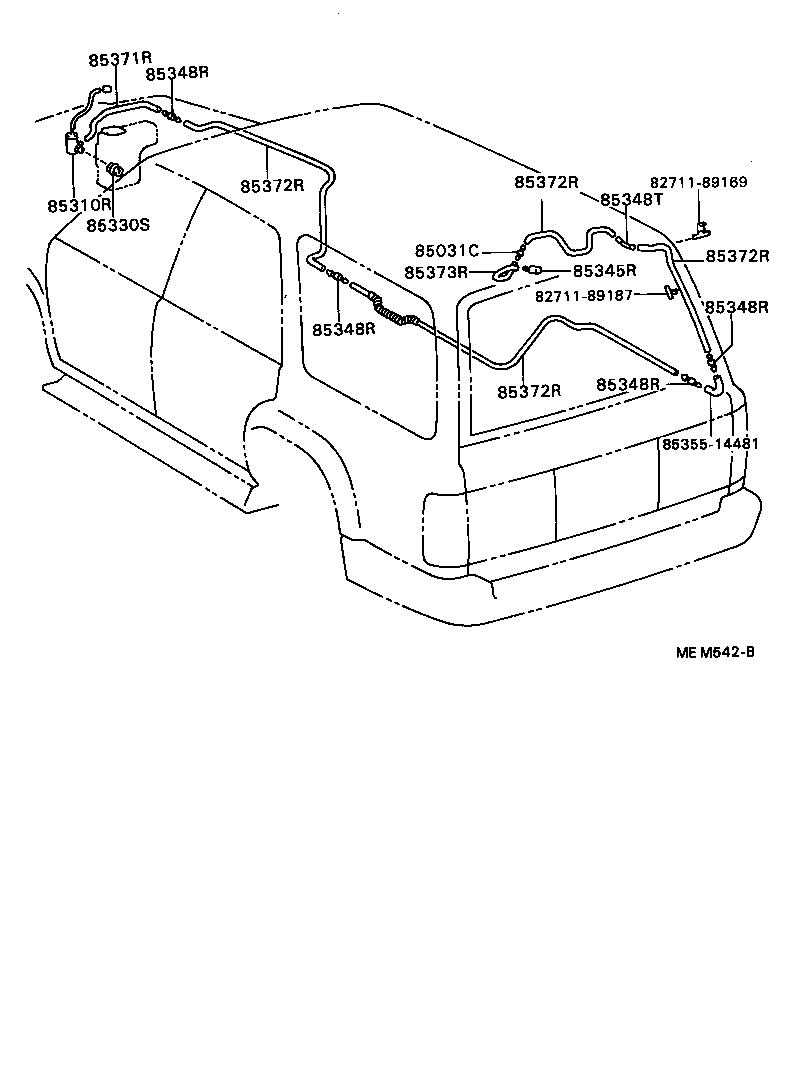 Toyota 85310-89115 MOTOR ASSY, REAR WASHER