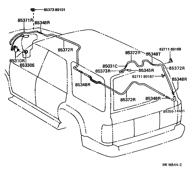 85310-89112 MOTOR ASSY, REAR WASHER product image
