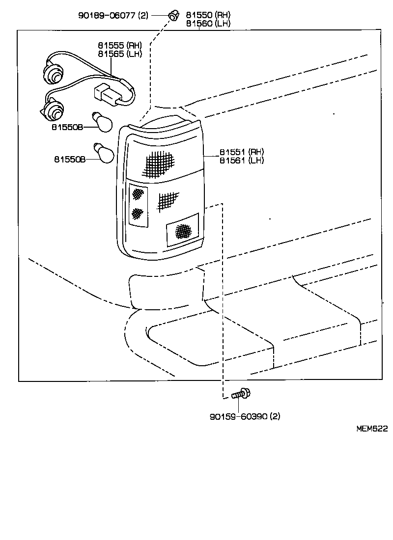 81550-35181 LAMP ASSY, REAR COMBINATION, RH product image