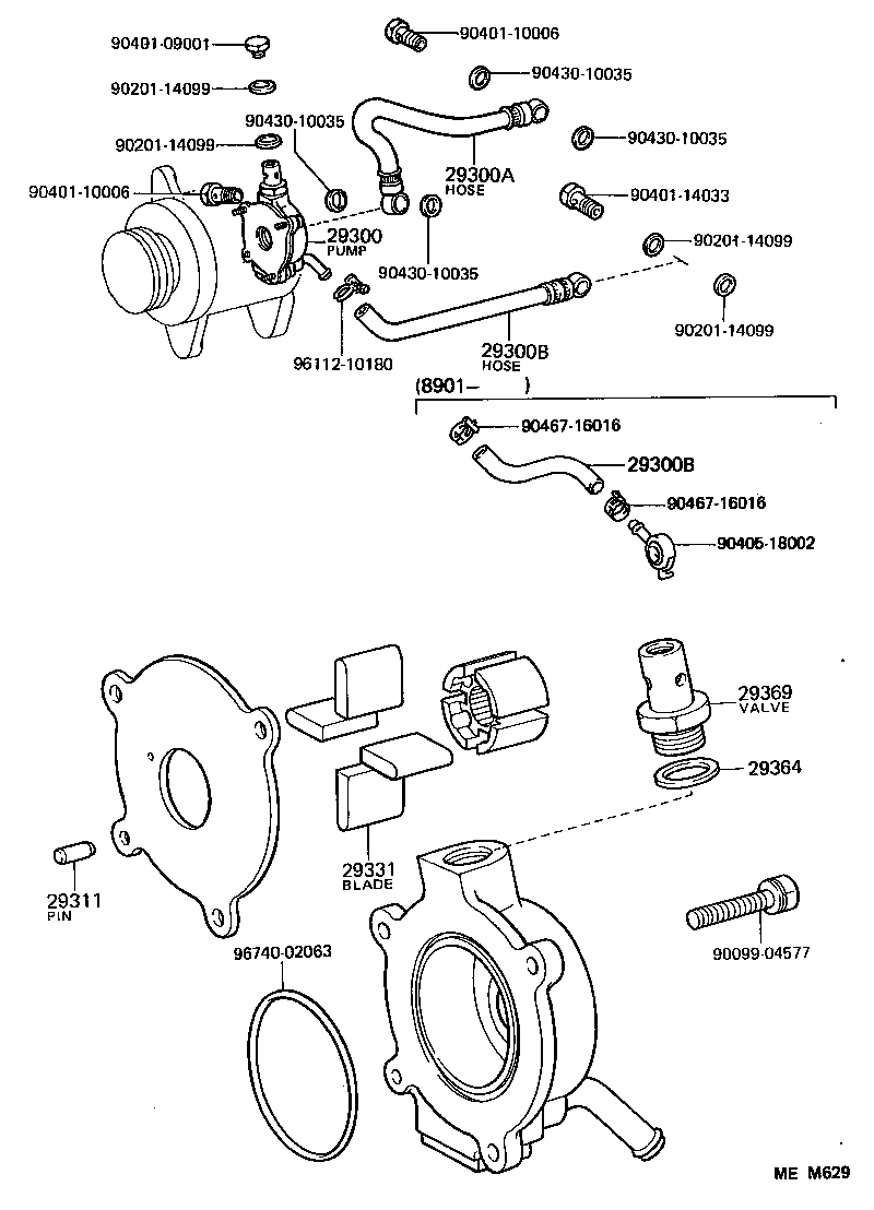 29611-68010 HOSE, VACUUM PUMP OIL OUTLET product image