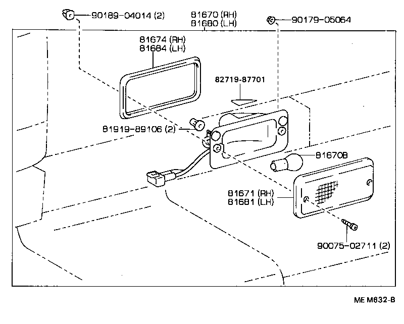 81680-89103 LAMP ASSY, BACK UP, LH product image