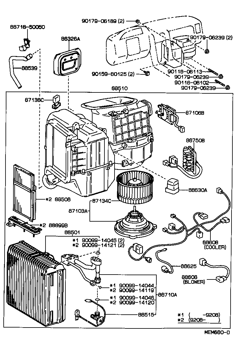 Toyota 87134-30050 FAN, BLOWER(FOR COOLING UNIT)
