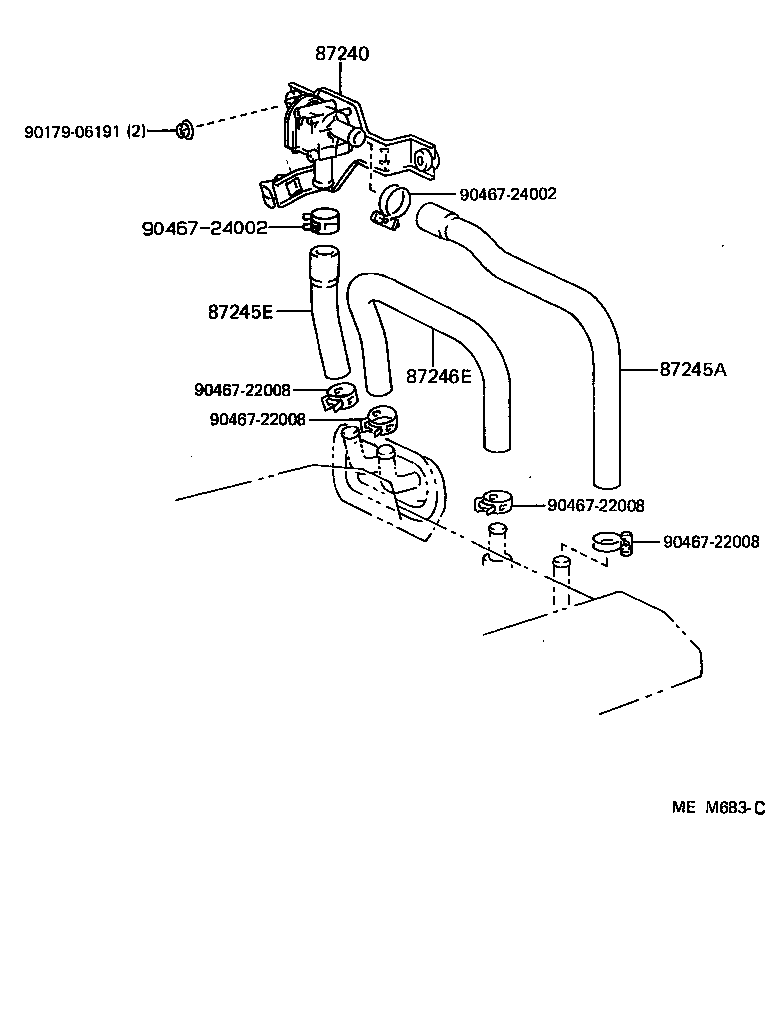 Toyota 87245-50030 HOSE, HEATER WATER, INLET E