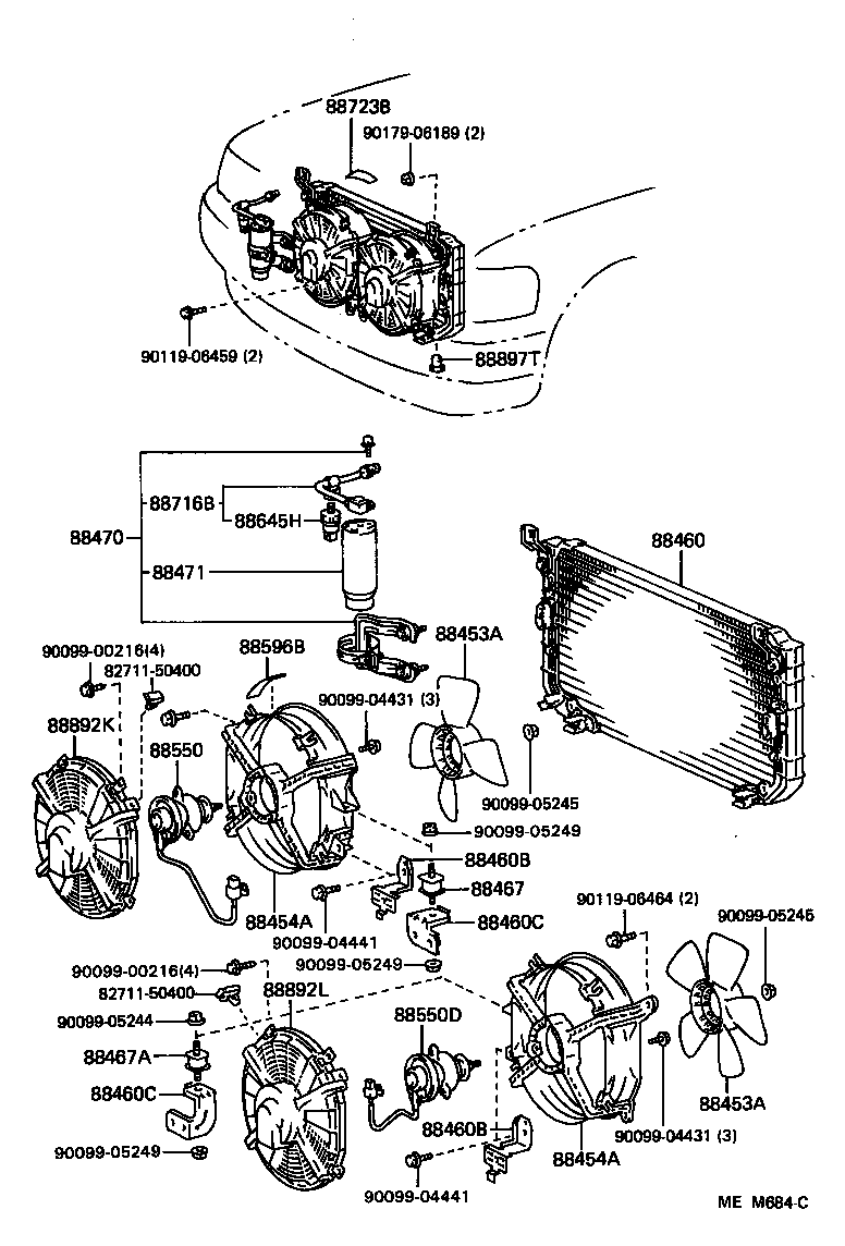Toyota 88453-50010 FAN, COOLING