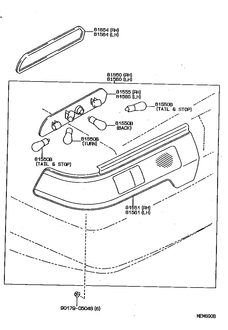 81565-1A570 SOCKET & WIRE SUB-ASSY, REAR COMBINATION LAMP, LH product image