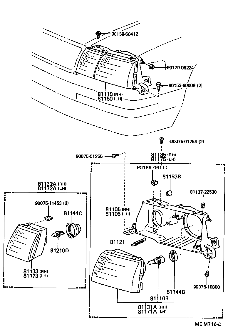 Toyota 81150-50010 HEADLAMP ASSY, LH