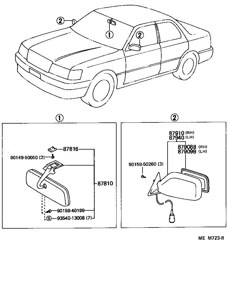 87961-50040 MIRROR SUB-ASSY, LH product image