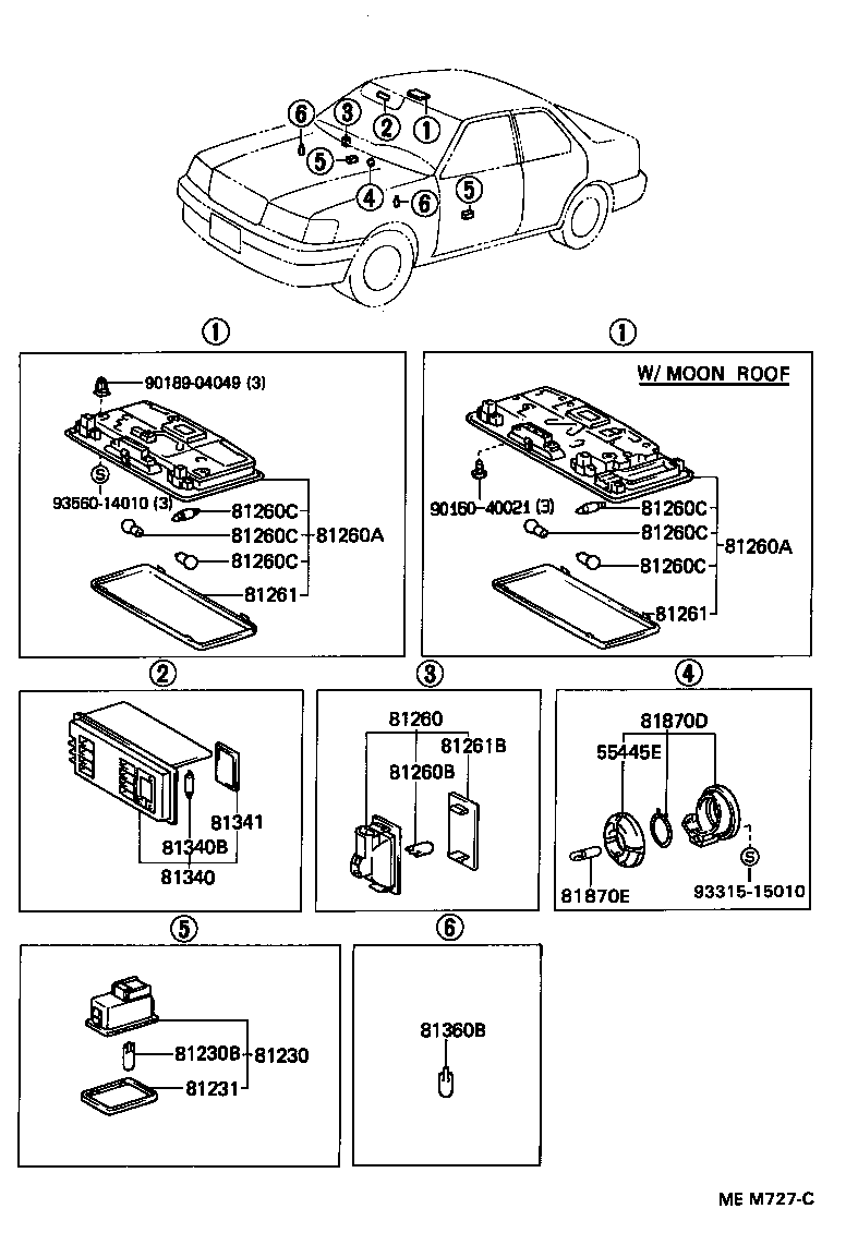 Toyota 81250-50040-J0 LAMP ASSY, ROOM, NO.2