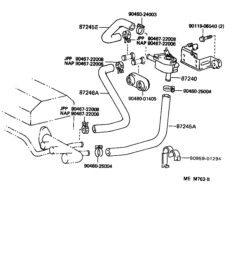 Toyota 99556-30500 HOSE, HEATER WATER, OUTLET A