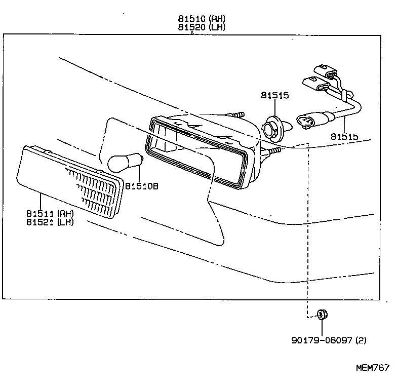 81520-32140 LAMP ASSY, FRONT TURN SIGNAL, LH product image