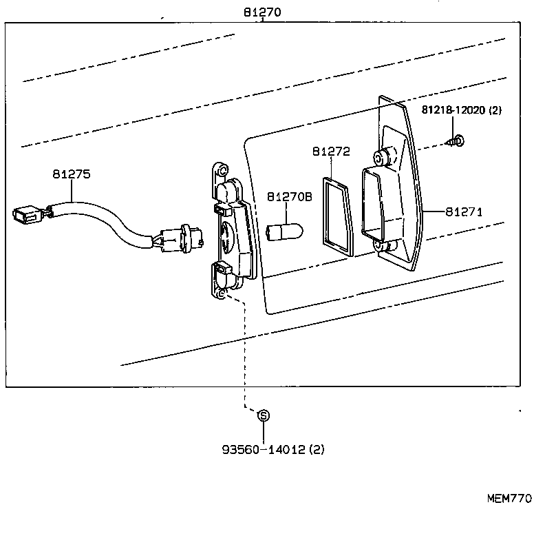 81275-32200 SOCKET AND WIRE, LICENSE PLATE LAMP product image