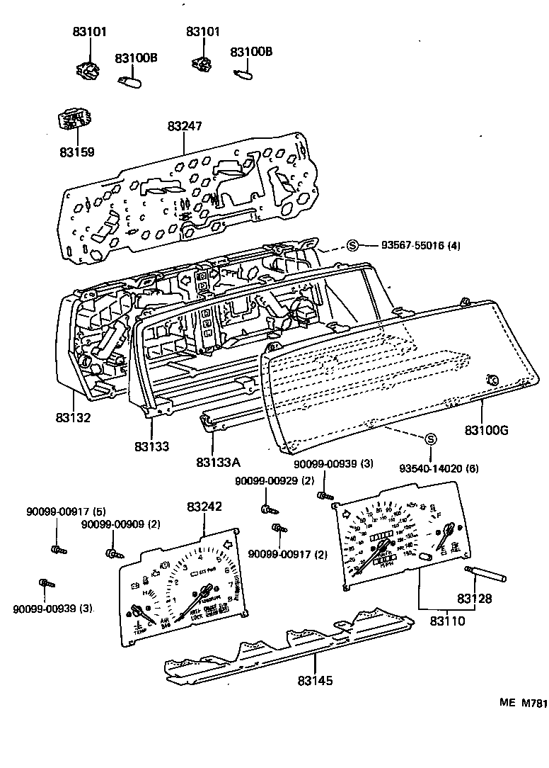83138-32110 GLASS, COMBINATION METER product image