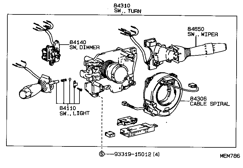 84332-32200 SWITCH ASSY, HAZARD WARNING SIGNAL product image