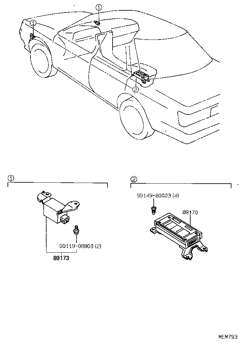 89170-32020 SENSOR ASSY, AIR BAG product image