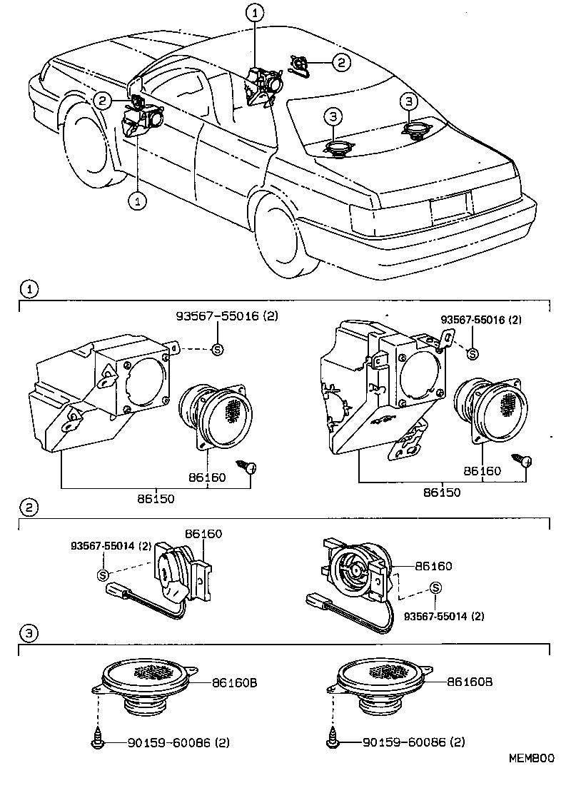 86160-32220 SPEAKER ASSY, REAR product image