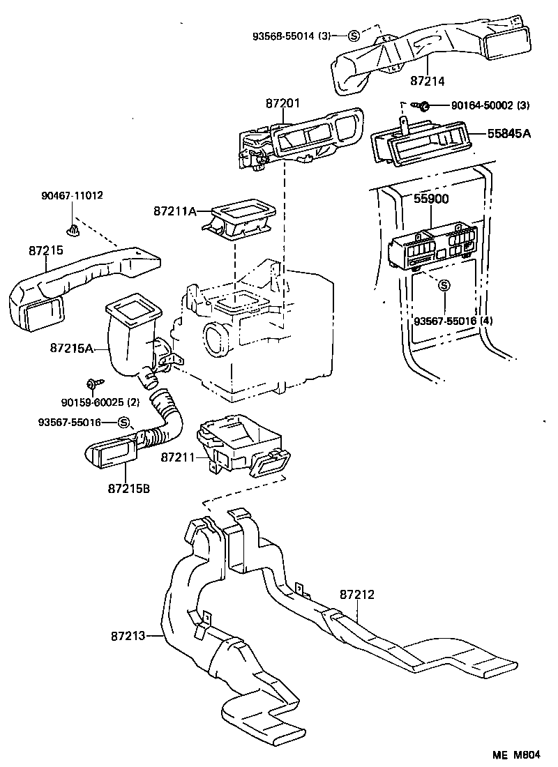 55845-32080 DUCT, HEATER TO REGISTER, NO.3 product image