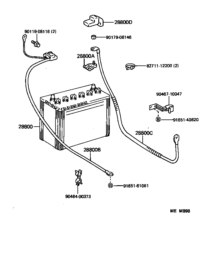 82122-90K02 CABLE, BATTERY TO STARTER(FOR BATTERY TO MAIN SWITCH) product image