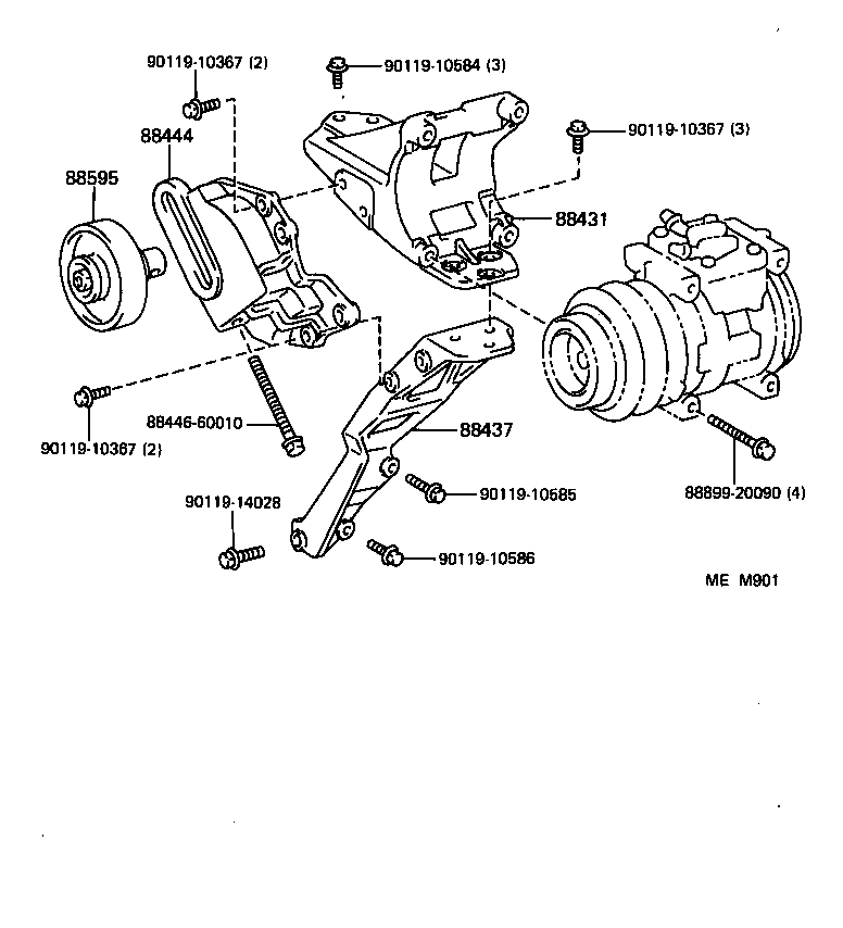 88437-60260 BRACKET, COMPRESSOR MOUNTING, NO.7 product image