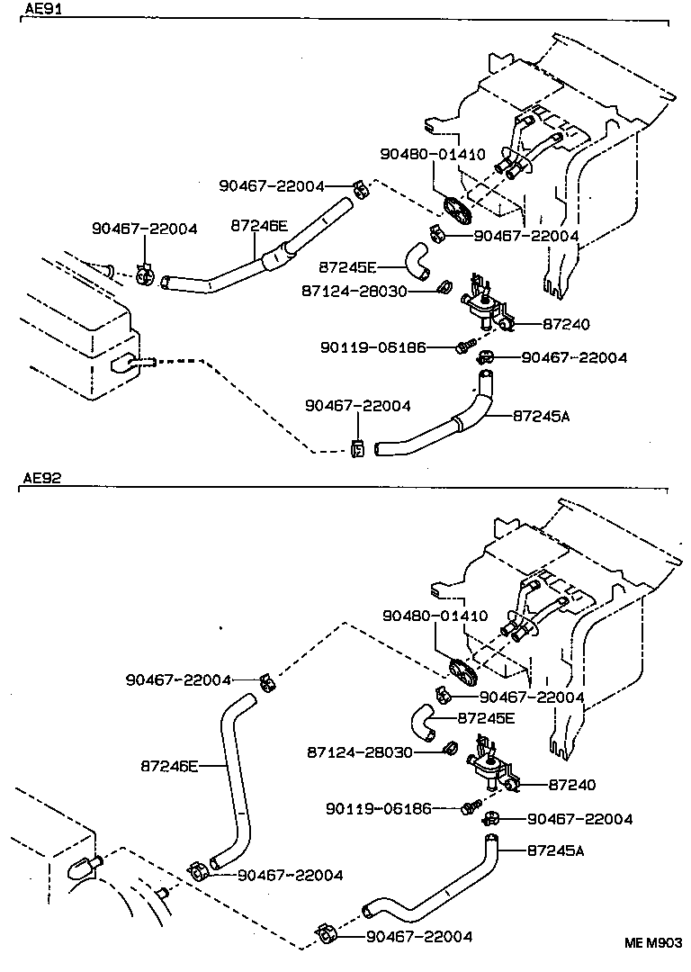 87245-1A191 HOSE, HEATER WATER, INLET A product image