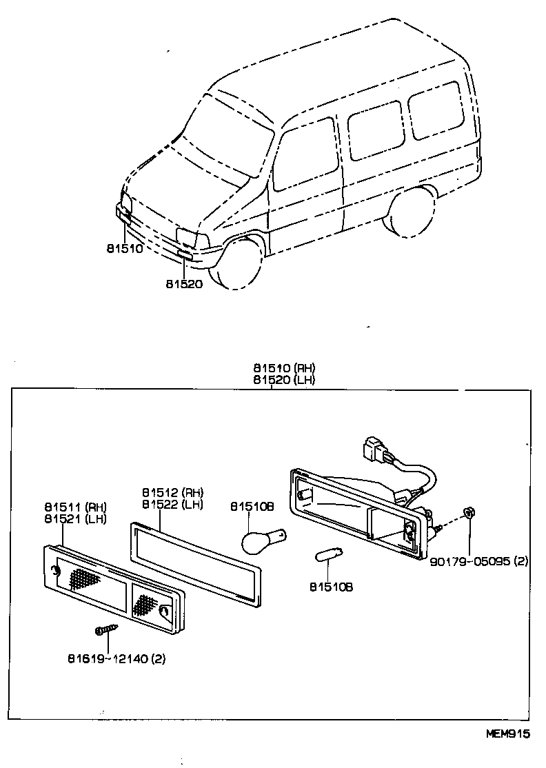 81510-80071 LAMP ASSY, FRONT TURN SIGNAL, RH product image