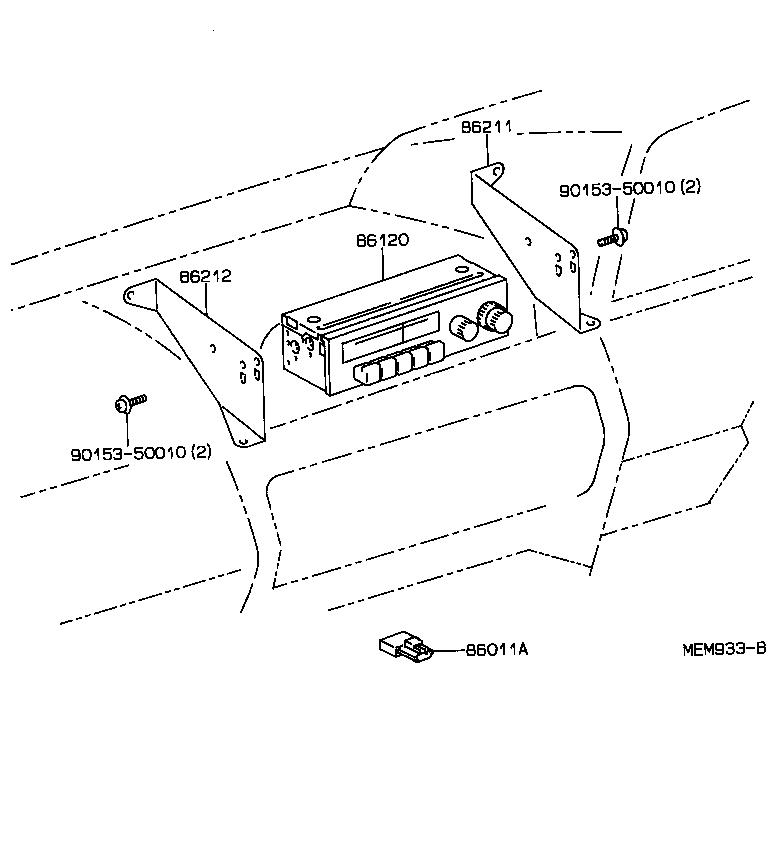 86212-90P80 BRACKET, RADIO, NO.2 product image