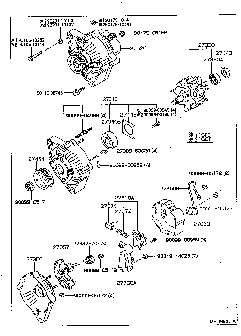 27060-70320 ALTERNATOR ASSY product image