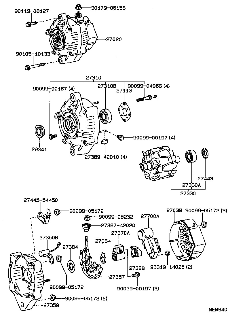 27060-70320 ALTERNATOR ASSY product image