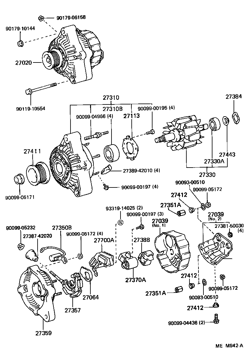 27060-70320 ALTERNATOR ASSY product image