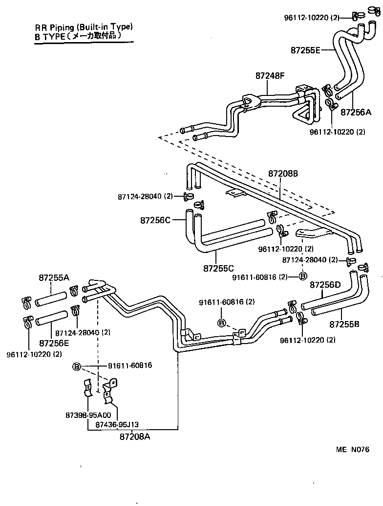 87207-95J61 PIPE SUB-ASSY, HEATER WATER, B product image