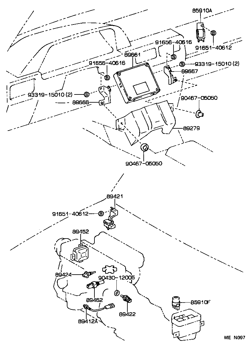 89452-12010 SENSOR, THROTTLE POSITION (FOR E.F.I.) product image