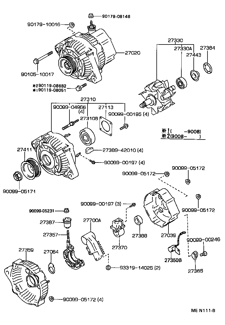 90099-52105 CONDENSER, ALTERNATOR product image