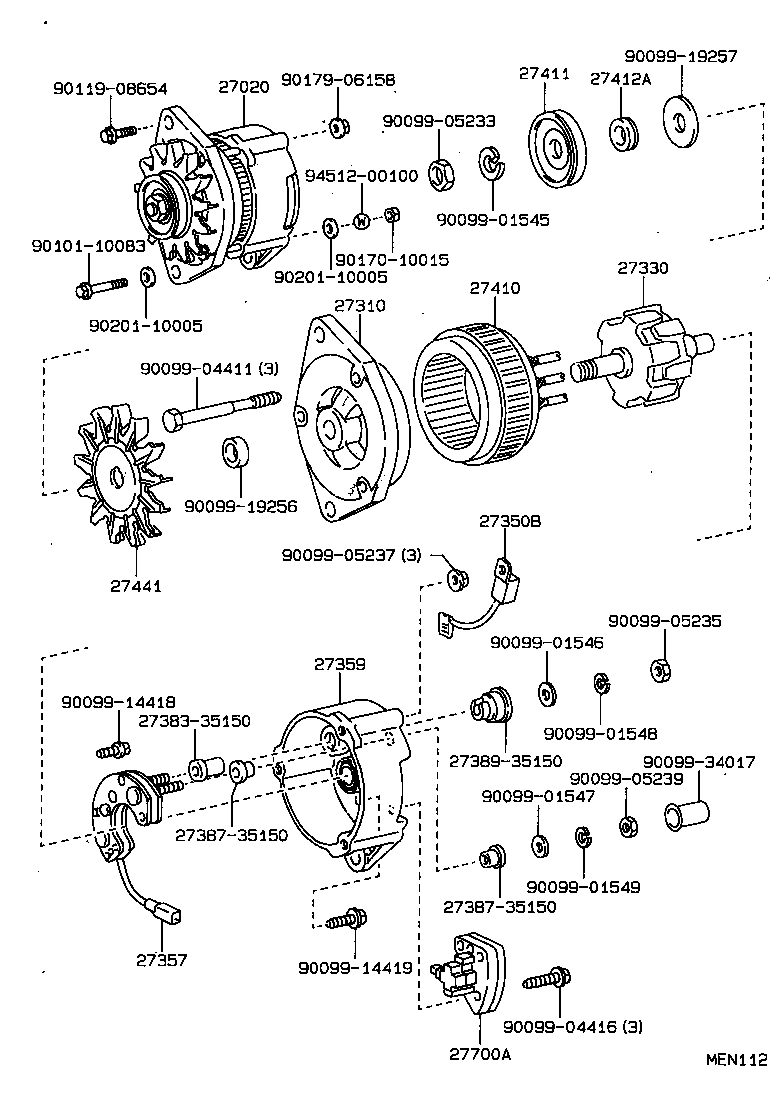27060-34040 ALTERNATOR ASSY product image