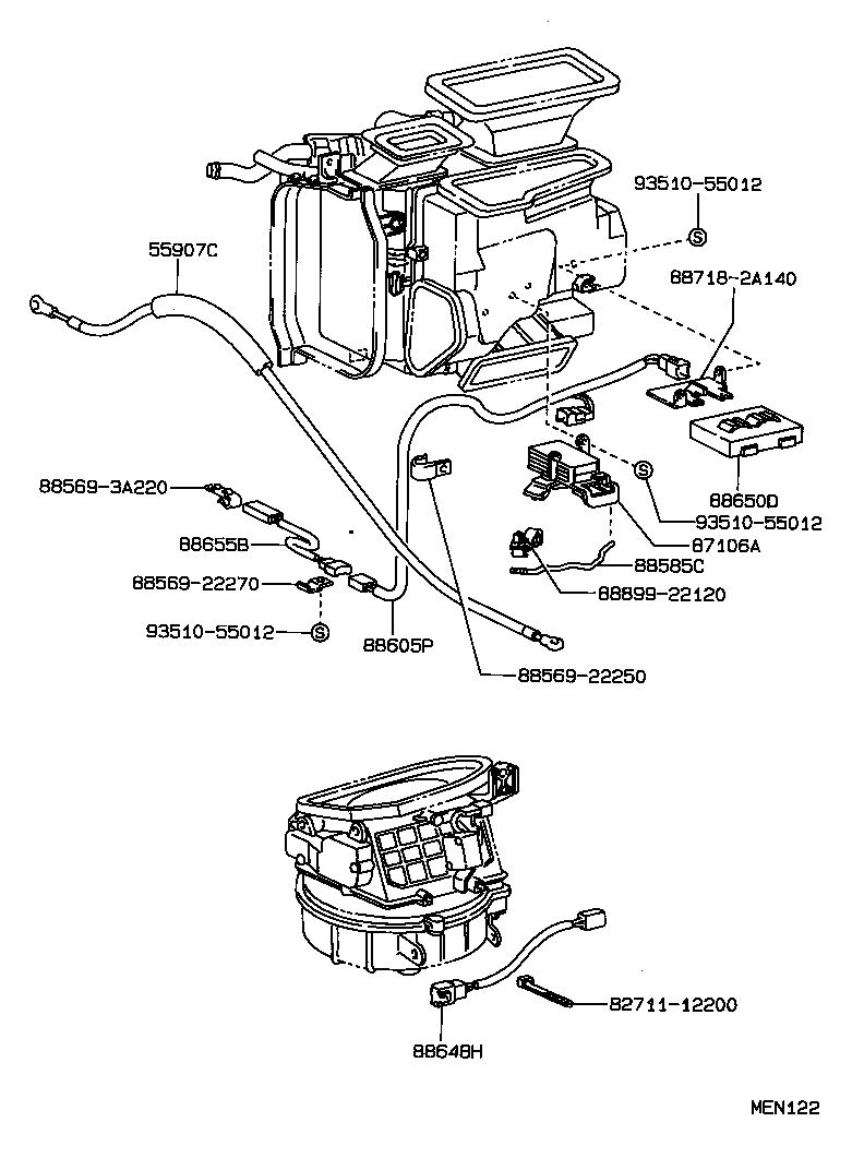 87103-22010 MOTOR SUB-ASSY, HEATER BLOWER, W/FAN product image