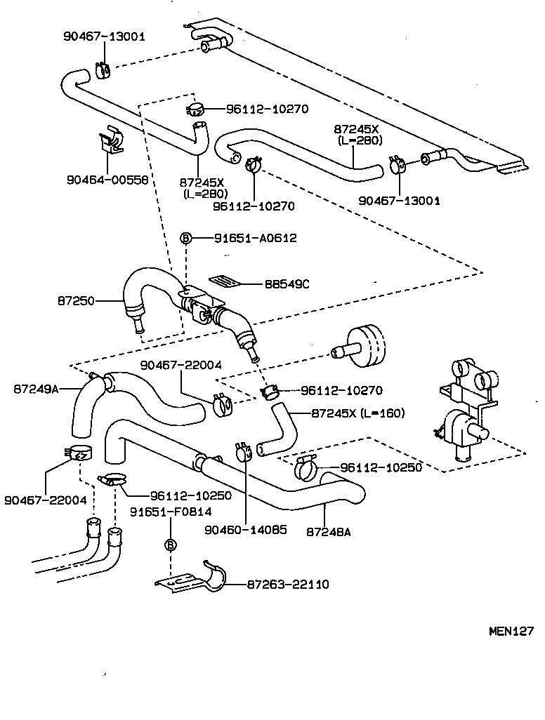 87240-22330 VALVE ASSY, HEATER WATER product image