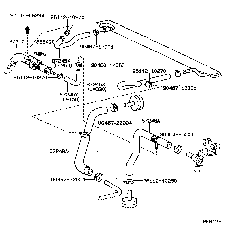 87240-22330 VALVE ASSY, HEATER WATER product image